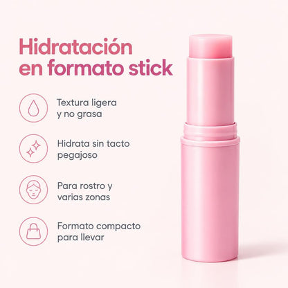 Stick hidratante de colágeno rosa